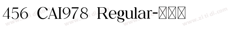 456 CAI978 Regular字体转换
